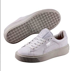 Puma Grey Violet Basket Platform Reset Sneaker